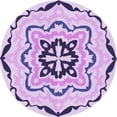 thumbnail image 1 of Ahgly Tapis Rond Lavable en Machine Intérieur Transitionnel Fleur Rose, 4 Pieds Rond, 1 of 7