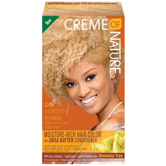 Creme of Nature Moisture Rich Hair Color Kit, C40 Light Blonde 1 ea (Pack of 2)