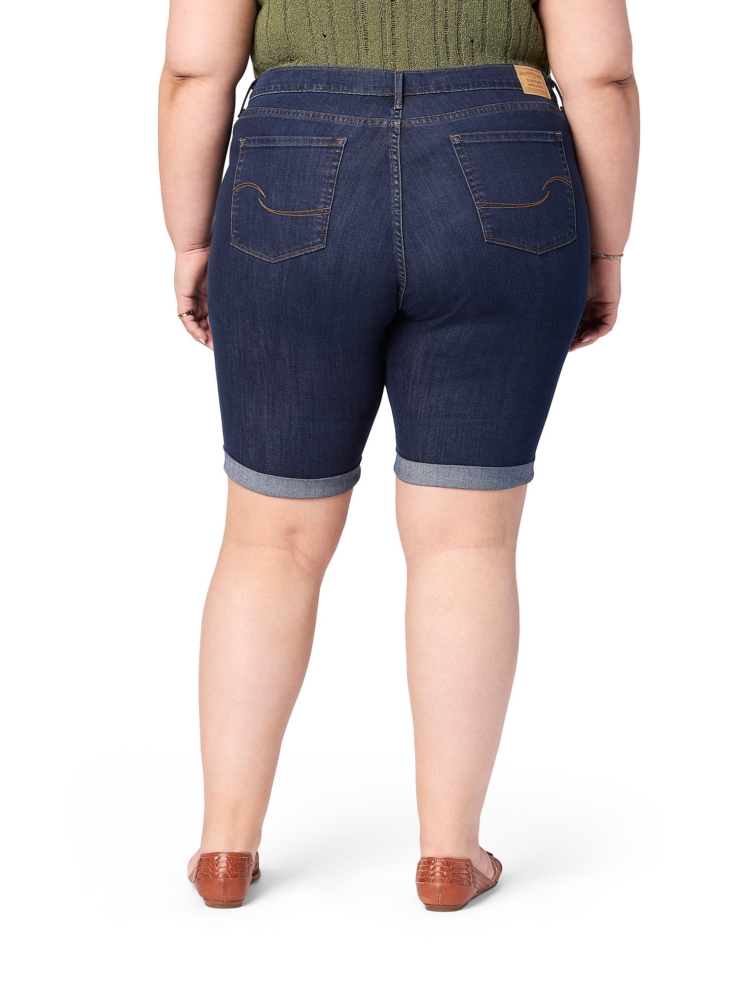 Levi Strauss Signature Women's and Women's Plus Vintage Relaxed Mid Thigh Shorts, Sizes  2-18