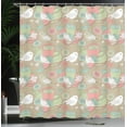 thumbnail image 3 of Ambesonne Nature Shower Curtain, Tea Cup with Birds and Limes, 69"Wx84"L, Pale Green Blush and Dusk, 3 of 4