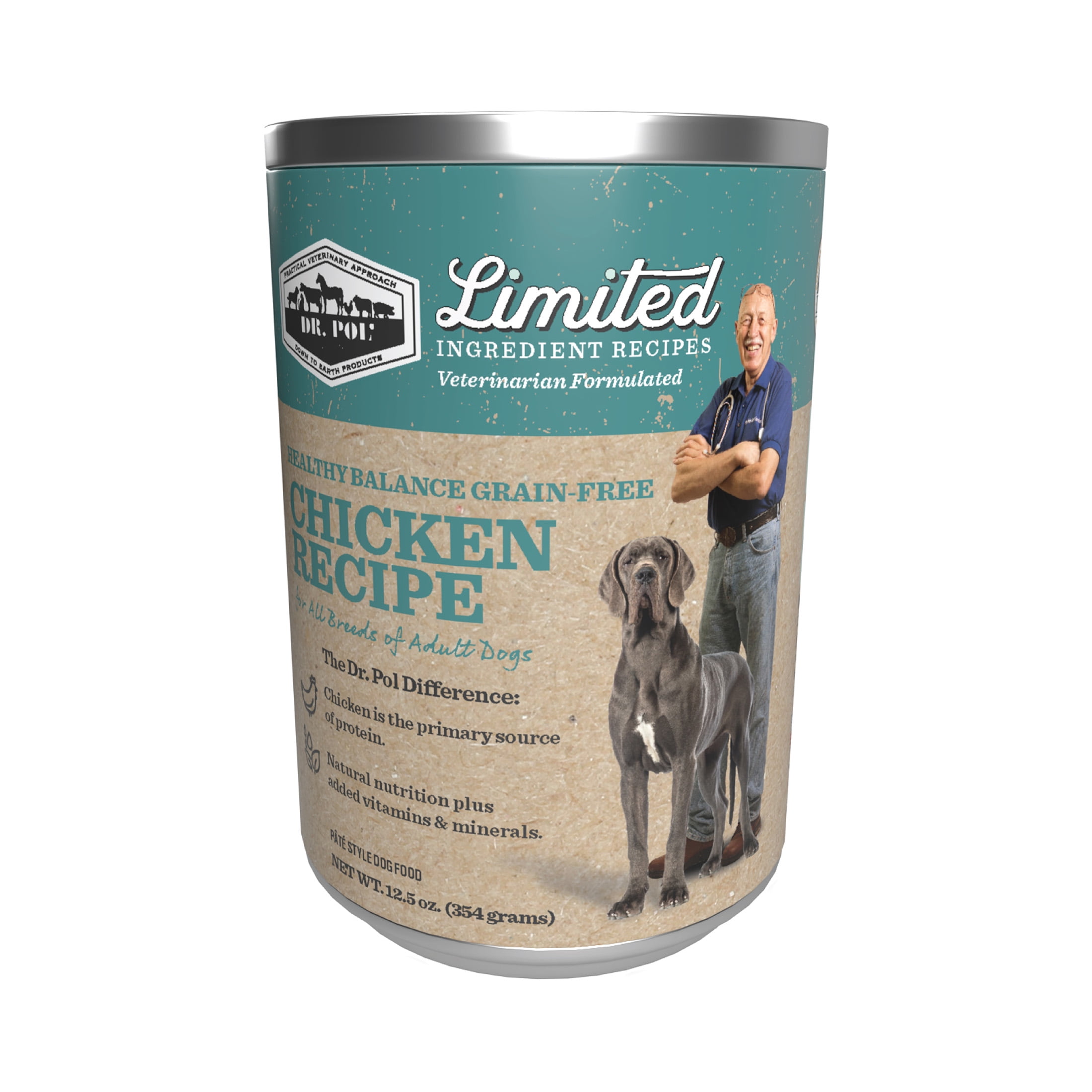 (12 pack) Dr. Pol Limited Ingredient Chicken Canned Dog Food, 12.5oz.