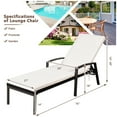 thumbnail image 2 of Gymax 2PCS Adjustable Patio Rattan Chaise Recliner Lounge Chair w/ Cushion, 2 of 10