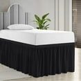 thumbnail image 1 of Dorm Room Bed Skirt, Extra Long College Dorm Bed Skirt, Twin XL 32 Inch Drop, Ruffled Design 100% Microfiber Bed Skirt for Dorm Room Bedding (Black, Twin XL - 36"" Drop), 1 of 1