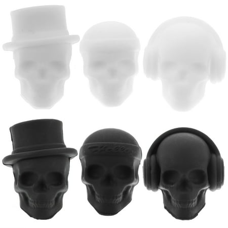 

6pcs Silicone Skull Wine Glass Markers for Party Creative Cup Decorations
