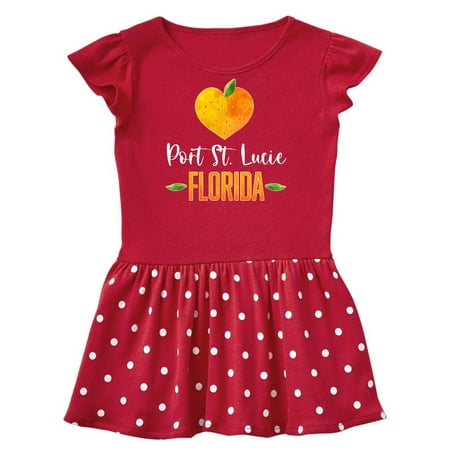 

Inktastic Port St Lucie Florida Orange in Heart Gift Baby Girl Dress