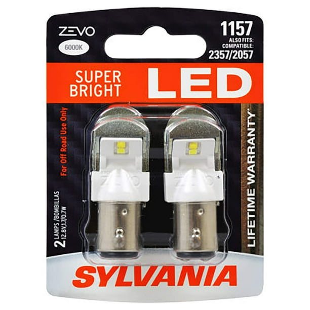 Bombillas para vehículos SYLVANIA 1157 ZEVO LED 6000 K, color blanco, paquete de 2