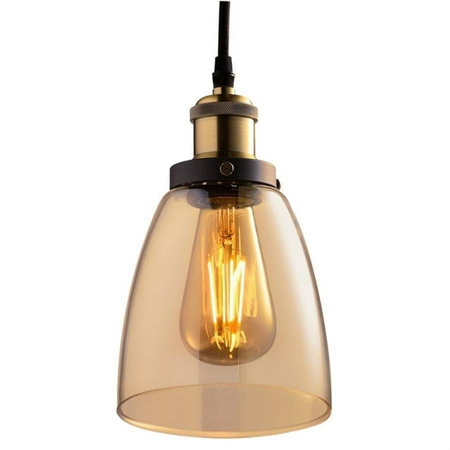 Xtricity - Amber Glass Pendant Light, LED Bulb Included, From the Old Fashioned Collection