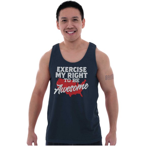 America USA Right to Be Awesome Funny Plus Size Graphic Tank Top Brisco Brands 2X