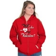 thumbnail image 4 of Be My Valentines Day Heart Love Zip Hoodie Sweatshirt Women Brisco Brands M, 4 of 6
