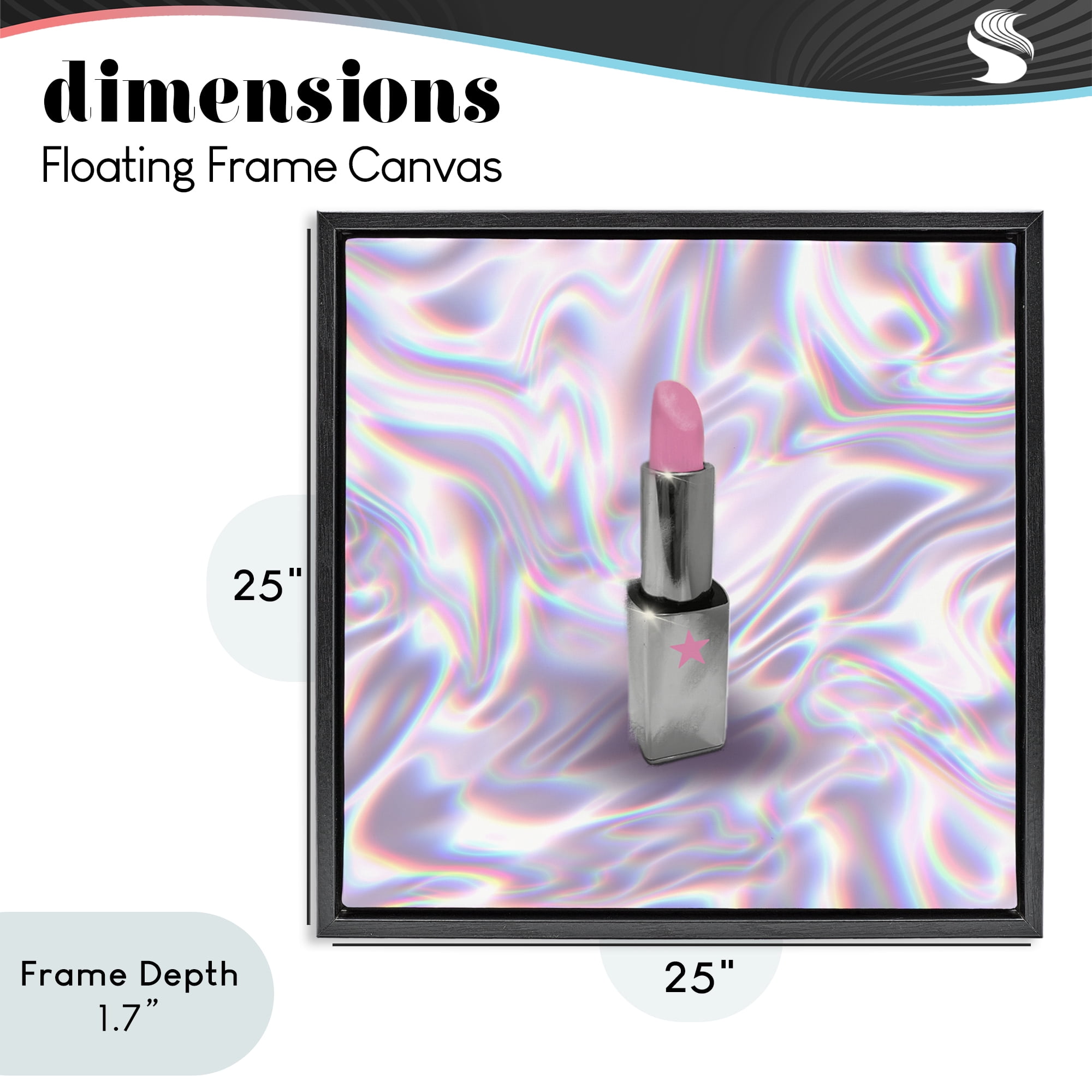 Stupell Industries Iridescent Icon Lipstick Black Framed Floater Canvas Wall Art, design by Matthew Piotrowicz