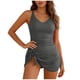 thumbnail image 2 of Traje de baño de 2 piezas para mujer, bañador para mujer, bañador de mujer con abertura lateral, detalle fruncido y cobertura moderada en la espalda, top de poliéster para mujer., 2 of 6