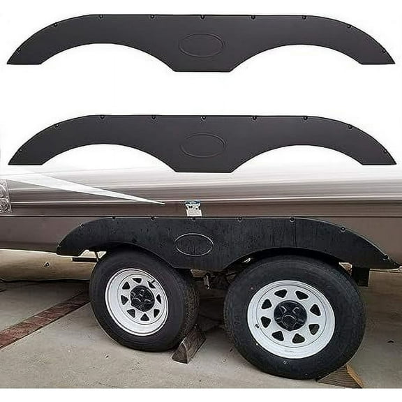 Kojem Universal Pair Tandem Trailer Fender Skirt for RVs Campers and Trailers Black