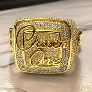 AISHVI JEWELS 4Ct Round Cut Lab-Created VVS1 Diamond Cluster Chosen One Engagement Ring 14K Finish Men's Wedding Anniversary Engagement Ring