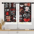 thumbnail image 1 of Coffee Cafe Vintage Kitchen Curtains 36 Inch Length Retro Window Curtains Over Sink Set of 2, Cup Go Cartoon Funny Short Tier Curtain for Kitchen, Farmhouse Small Kitchen Decor 26x36 Inch, 1 of 5