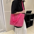 thumbnail image 4 of Bolso Mano Pana Gran Capacidad para Mujer Bolso Bandolera Casual A Cuadros (rojo Rosa), 4 of 8