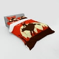 thumbnail image 2 of Ambesonne Vintage Bedding Set 4 Pcs, Rodeo Cowboy Rides Bull, Queen, Orange Brown, 2 of 2