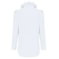 thumbnail image 4 of Cotonie Womens Long Sleeve Shirts Ruffles Puff Sleeve Shirt Summer Tops Casual Turndown Collar Button V Neck T Shirts Cute Tops Shirts, 4 of 6