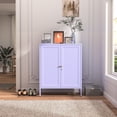 thumbnail image 4 of Accent Cabinet Locker, Square Storage Cabinet 36 Inch High, Freestanding Metal Storage Cabinet with 2 Doors and 2 Adjustable Shelves, Multifunctional Cabinet for Home, Hallway and Office Purple, 4 of 6
