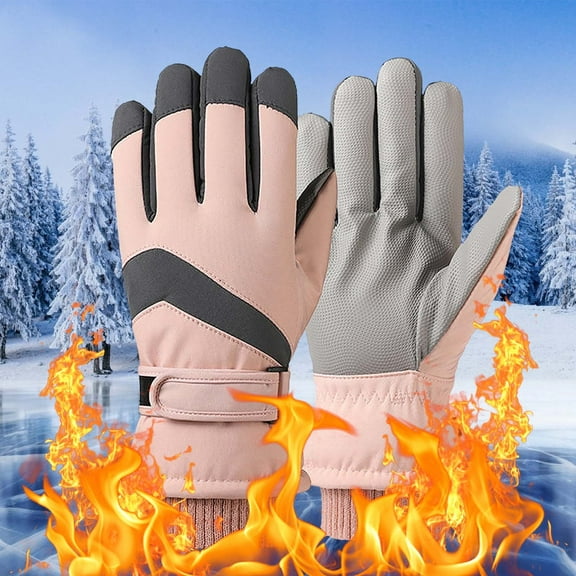 Ski Gloves, Winter Gloves, Waterproof Windproof Fleece Cycling Gloves, Non-Slip Warm Outdoor Sports Gloves for Men and Women
