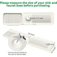 thumbnail image 1 of Kitchen Sink Splash Guard Behind Faucet 24 x 5.5 Inch. Faucet Handle Drip Catcher Tray, Longer Silicone Sink Faucet Mat, Dish Soap Sponge Holder for Bathroom, Farmhouse, Bar, Rv,Beige White, 1 of 5