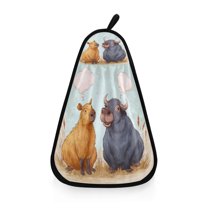 Hanging Hand Towels For Kitchen Bathroom Home Decor Lightweight Capybara and Water Buffalo