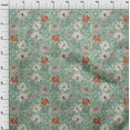 thumbnail image 3 of oneOone Cotton Cambric Light Mint Green Fabric Leaves & Floral Sewing Craft Projects Fabric Prints By Yard 56 Inch Wide, 3 of 4