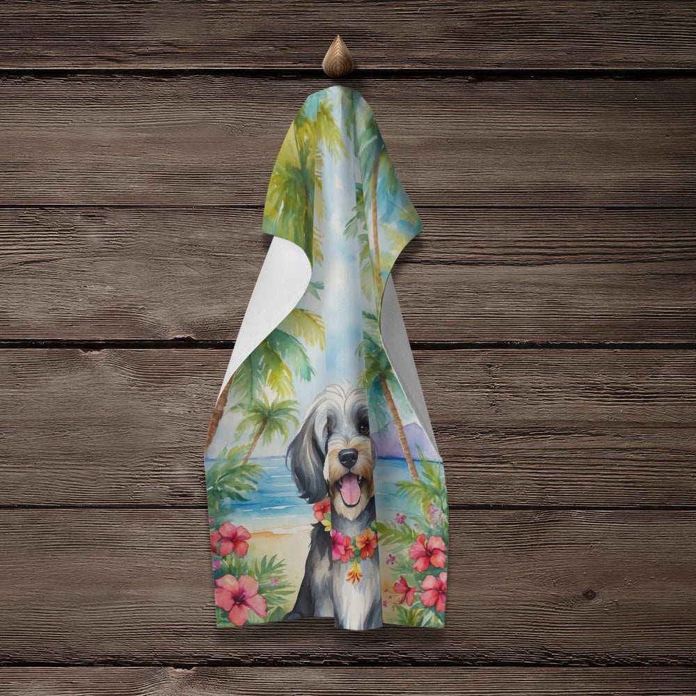 Carolines Treasures DAC6529KTWL 25 x 15 in. Tibetan Terrier Luau Kitchen Towel