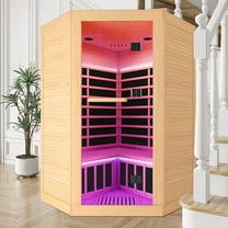 OUTEXER 2 to 3 Person Infrared Sauna Home Saunas,2100W Low EMF Canadian Hemlock Luxury Indoor Saunas Dry Sauna Home Spa Room with 7 Chromotherapy, Reading Lights, Bluetooth Speakers, Oxygen Bar