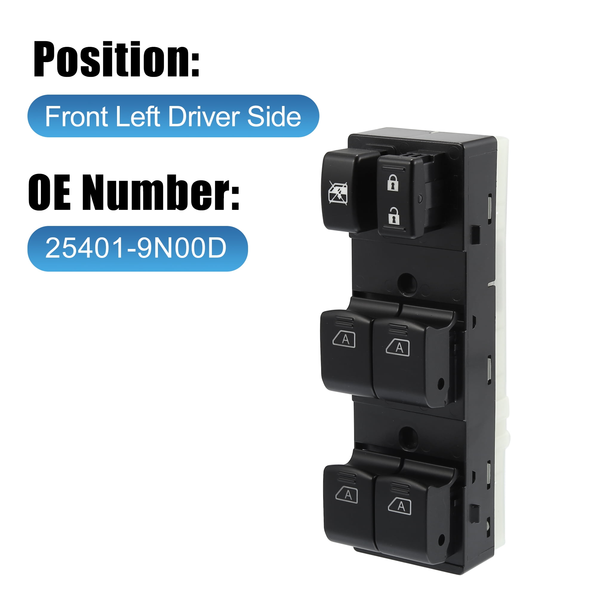 2003 Nissan 350Z Motor Front Driver Side Window Switch For 2003-2008 Nissan 350Z / Infiniti G35 &ndash; Direct Replacement Part #25401CD02D Titan Quest Switch