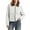 White, variant on Naotn Jackets for Women Cropped Fall Casual Solid Color Long Sleeve Zip Leather Patchwork Lapel Collar Coat Outerwear with Pockets