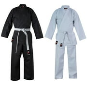 G4 Vision Karate Suit GI Aikido Training Adult Student Karate Suits GI Aikido Club & Free Belt Black White