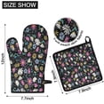 thumbnail image 6 of Black Daisy Flower Colorful Blooms Pattern Kitchen Oven Mitt and Pot Holder Sets 2 Pcs for Baking, Cooking and Grilling, Heat Resistant Up To 392 °F, 6 of 7