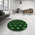 thumbnail image 4 of Ahgly Company Machine Washable Indoor Square Transitional Green Area Rugs, 7' Square, 4 of 7
