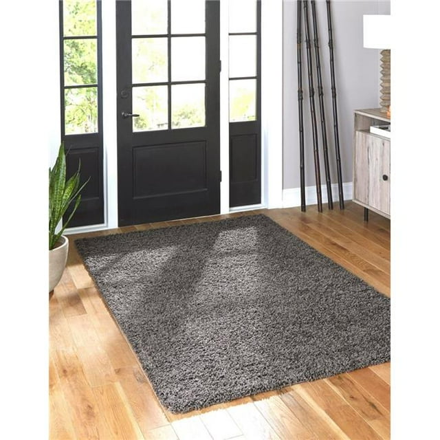 Unique Loom 3128007 2 x 3 ft. Solid Shag Rectangular Rug, Graphite Gray