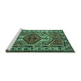 thumbnail image 2 of Ahgly Company Machine Washable Indoor Rectangle Persian Turquoise Blue Traditional Area Rugs, 8' x 12', 2 of 4