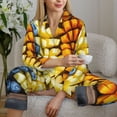thumbnail image 6 of Disketp Halloween Fruit Platter Pajamas Set Long Sleeve Sleepwear Womens Button Down Nightwear Pj Sets-{designName}-Medium, 6 of 7