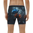 thumbnail image 2 of Men's Boxer Briefs, Blue and Red Roses Artwork Soft and Breathable Mens Underwear Boxer Briefs With Widen Waist, 2 of 5