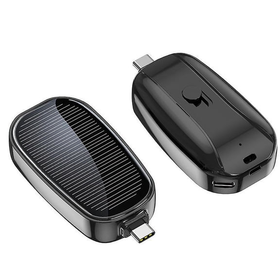 1200mAh Mini Solar Power Bank Keychain - Portable Cell Phone Charger for Outdoor Emergency