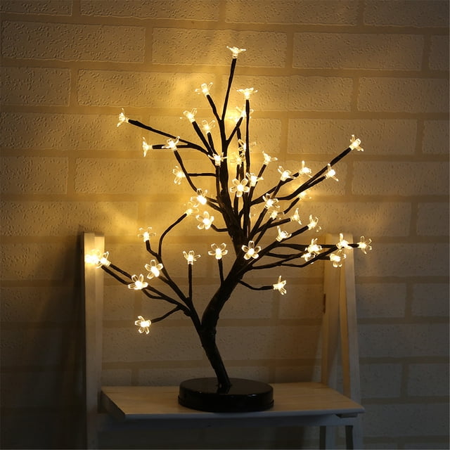 EGNMCR Night Lights LED Light Warm White Tree Light Branch Potted Night Light With 48 LED Beads Night Light