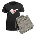 thumbnail image 5 of CafePress - Greyhound Hearthound Women's Dark Pajamas - Women's Short Sleeve Print T-Shirt and Pants Dark Cotton Pajama Set, 5 of 7