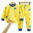 thumbnail image 5 of HCNTES Toddler Baby Boys Fall Winter Clothes Little Boy Outfit Long Sleeve Shirts and Soft Pants Casual Cute Pajamas & Dailywear Outfits Set for Kids(Yellow,3-6 Months), 5 of 5