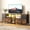 Rustic for 70" TVs, variant on Bestier LED TV Stand Entertainment Center for TVs up for 55 60 65 inch TV Console Table with 2 Storage Drawers,Carbon Fiber Black