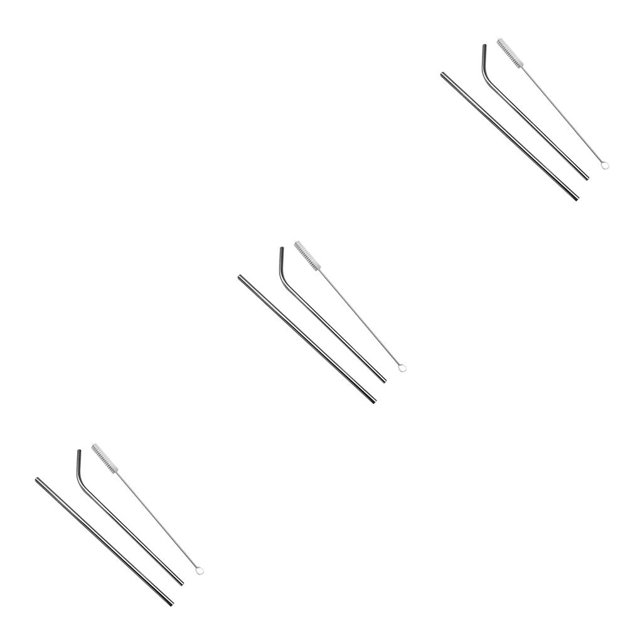 Yuarrent Pajitas reutilizables de acero inoxidable para botella de beber, juego de cepillos de tubo de pajita, herramientas de limpieza lavables, Type1 NO1 Yuarrent CBP056672