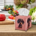 thumbnail image 3 of ZUXONGSY Dachshund Square Tissue Box Covers PU Leather Household Tissue Holder Stylish Tissue Box Cover Decorative Tissue Cube Box Cover for Children Birthday Gifts, 3 of 7