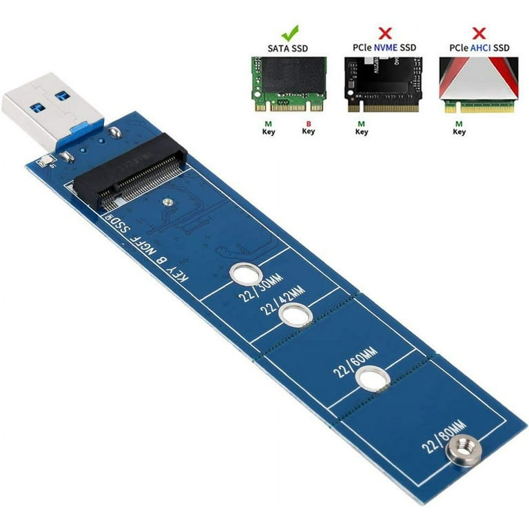 Adaptateur USB ANYOYO NVMe NGFF, 10 Gbit/s USB 3.2 Gen 2 Adaptateur SSD M2, Adaptateur  NVMe PCIe pour SSD M Key/B+M Key, boîtier SSD M.2 NVMe SATA pour 2242 2260  2280, : : Informatique