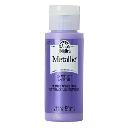 Folkart Metallic Acrylic Craft Paint, Metallic Finish, Amethyst, 2 Fl Oz