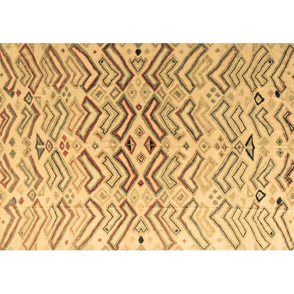 Ahgly Company Indoor Rectangle Abstract Brown Modern Area Rugs, 6' x 9'