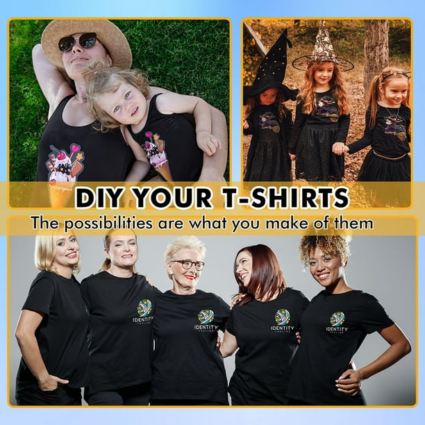 TransferMaster Iron-on Transfer Paper for Dark Fabric, Inkjet & Laser Printable  Heat Transfer Vinyl Sheets Dark T-shirts, 8.5" x 11" 10 Sheets - Walmart.com