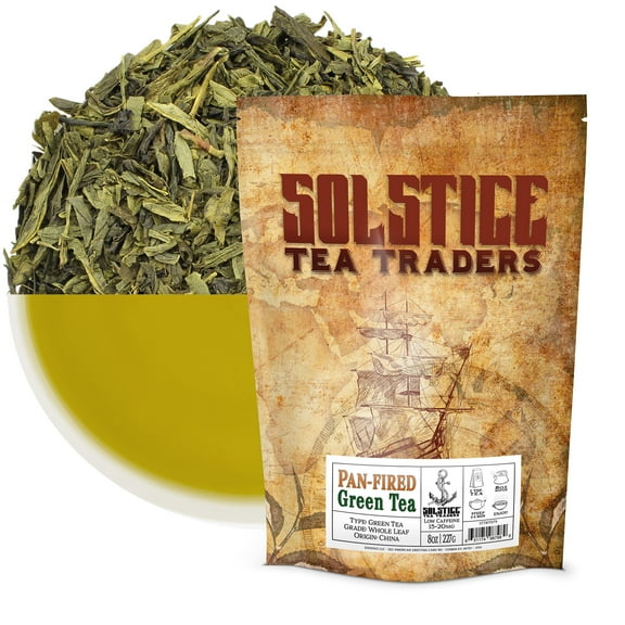 Pan-fired Green Tea Loose Leaf (8-Ounce Bulk Bag); Chinese Origin