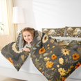 thumbnail image 3 of Feelyou Boho Ghost Full Size Bedding Sets, Hippie Wildflower Groovy Full Size Bed in a Bag, Gray Yellow, Gray Reversible, 7 Pieces, 3 of 7